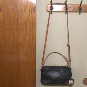 Valentina Black pebbled leather purse.  Missing longer crossbody strap shown.